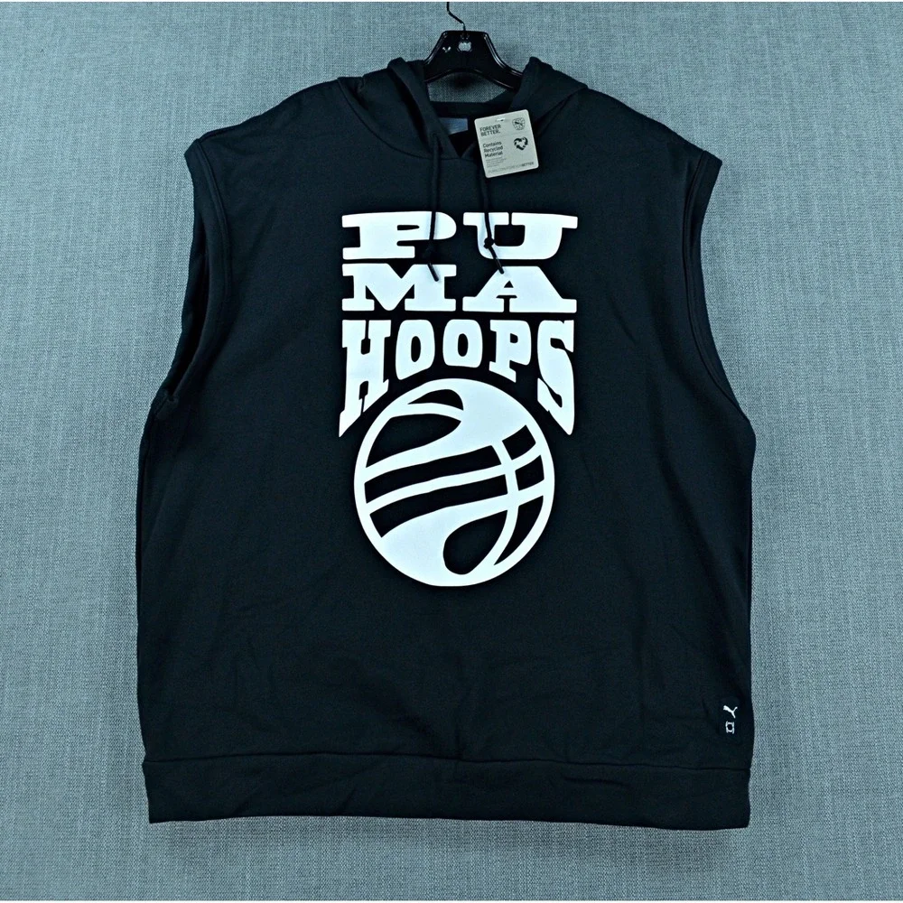 Puma Hoodie Men's 2XL Black Hoops Posterize 2.0 Sweatshirt Graphic Pullover NWT - Picture 11 of 12